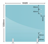 Frameless 12mm Glass Pool Fencing Hinge Panel, Choice of Sizes
